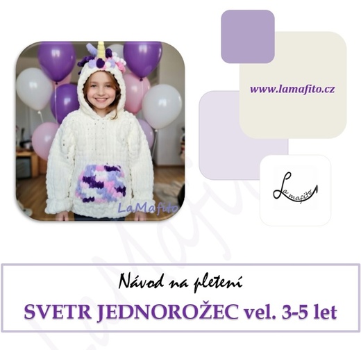 Jednorožec svetr vel. 3-5 let - návod