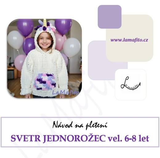 Jednorožec svetr vel. 6-8 let - návod