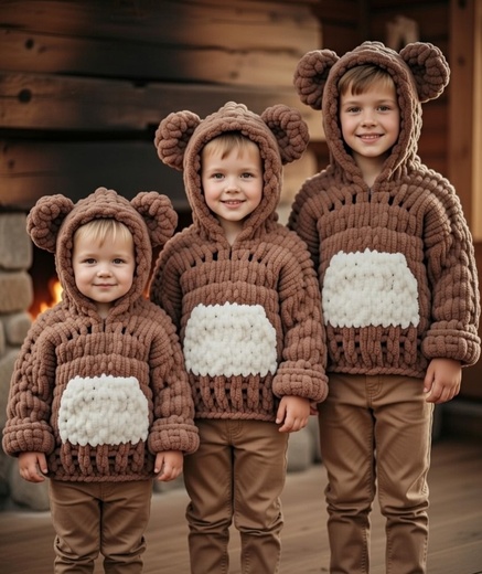 Medvědí svetr kompletní sada 3 velikostí - návod