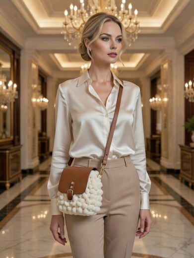 Puffy mini crossbody – světlá