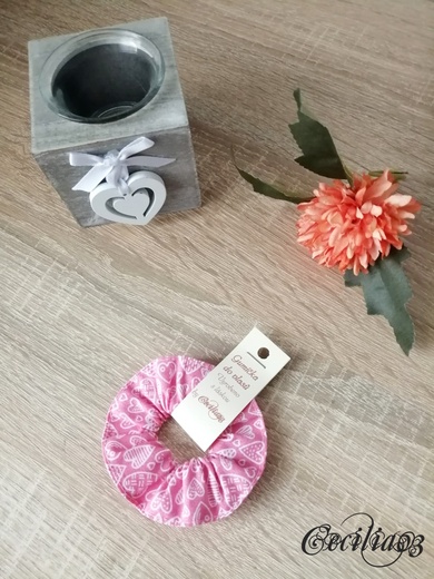 Gumička do vlasů  mini -srdíčka v meruňkové
